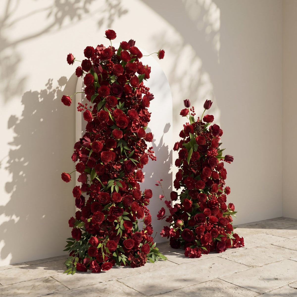 Sorrel: Red Calla Wedding Background Arch KT Backdrop Decorative Flower Row Excludes Frame