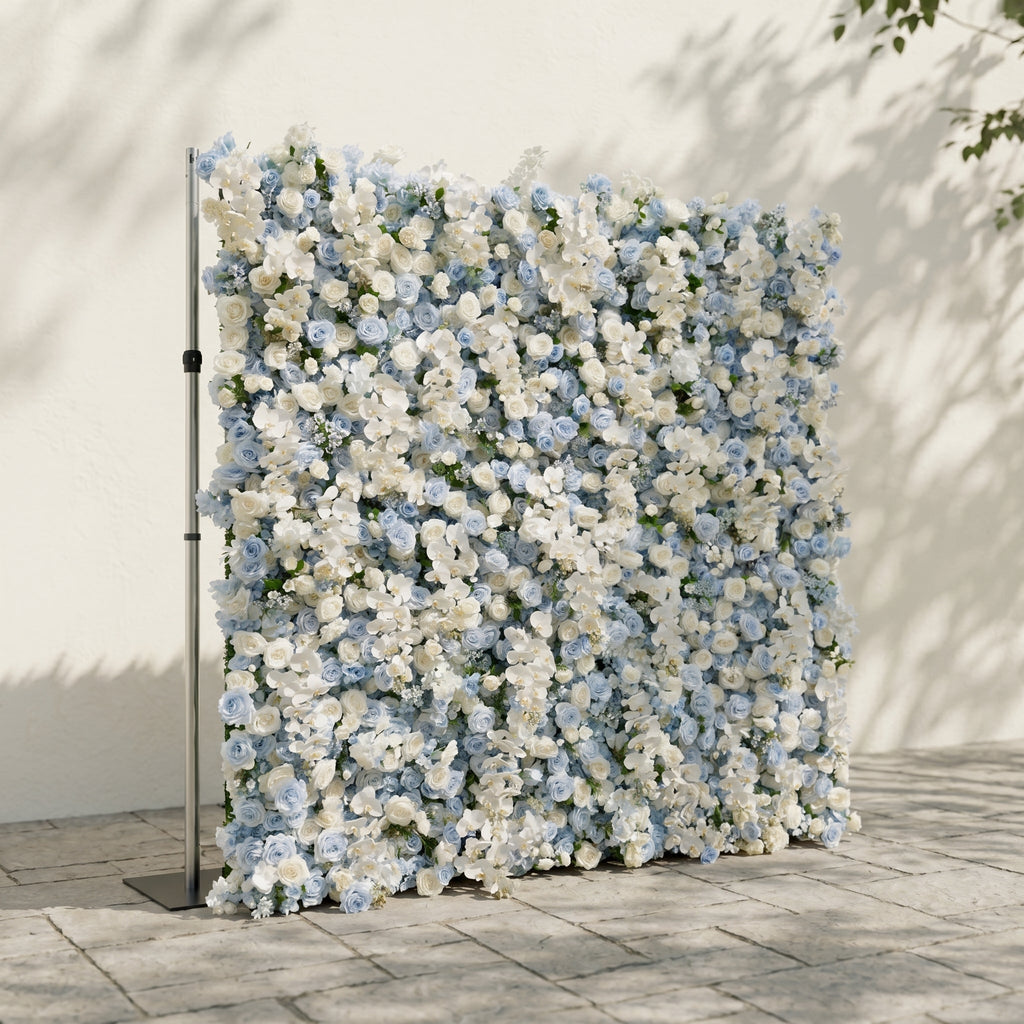 Novdelle:New Luxury 5D Blue&White roses Flower wall for Wedding&Event Decor novdelle left