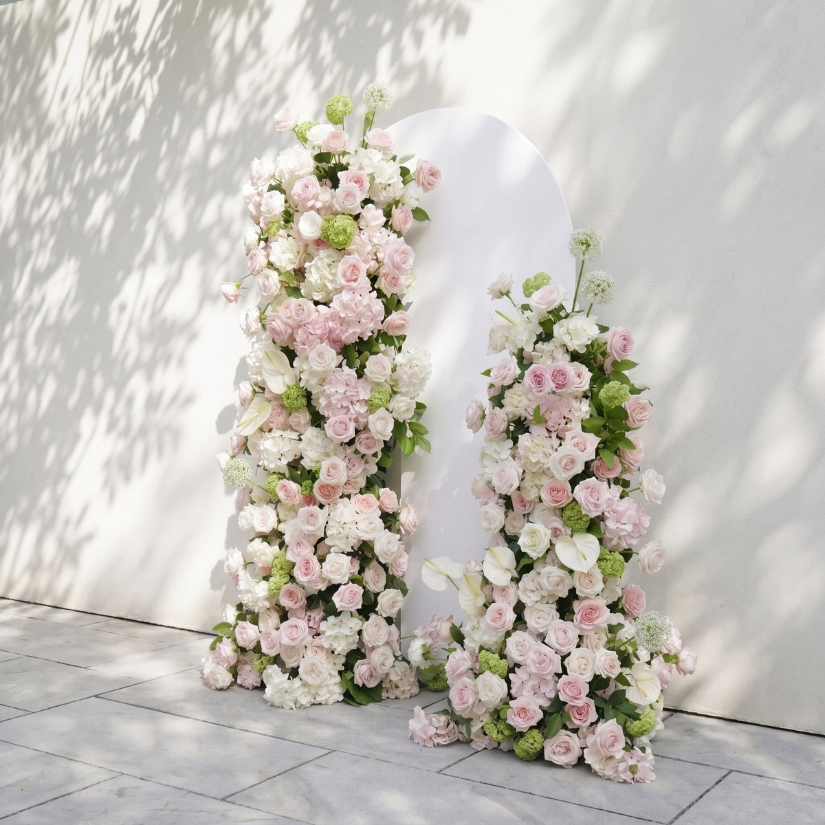 Pink White Rose Calla Lily Wedding Background Arch KT Backdrop Decorative Flower Row Excludes Frame