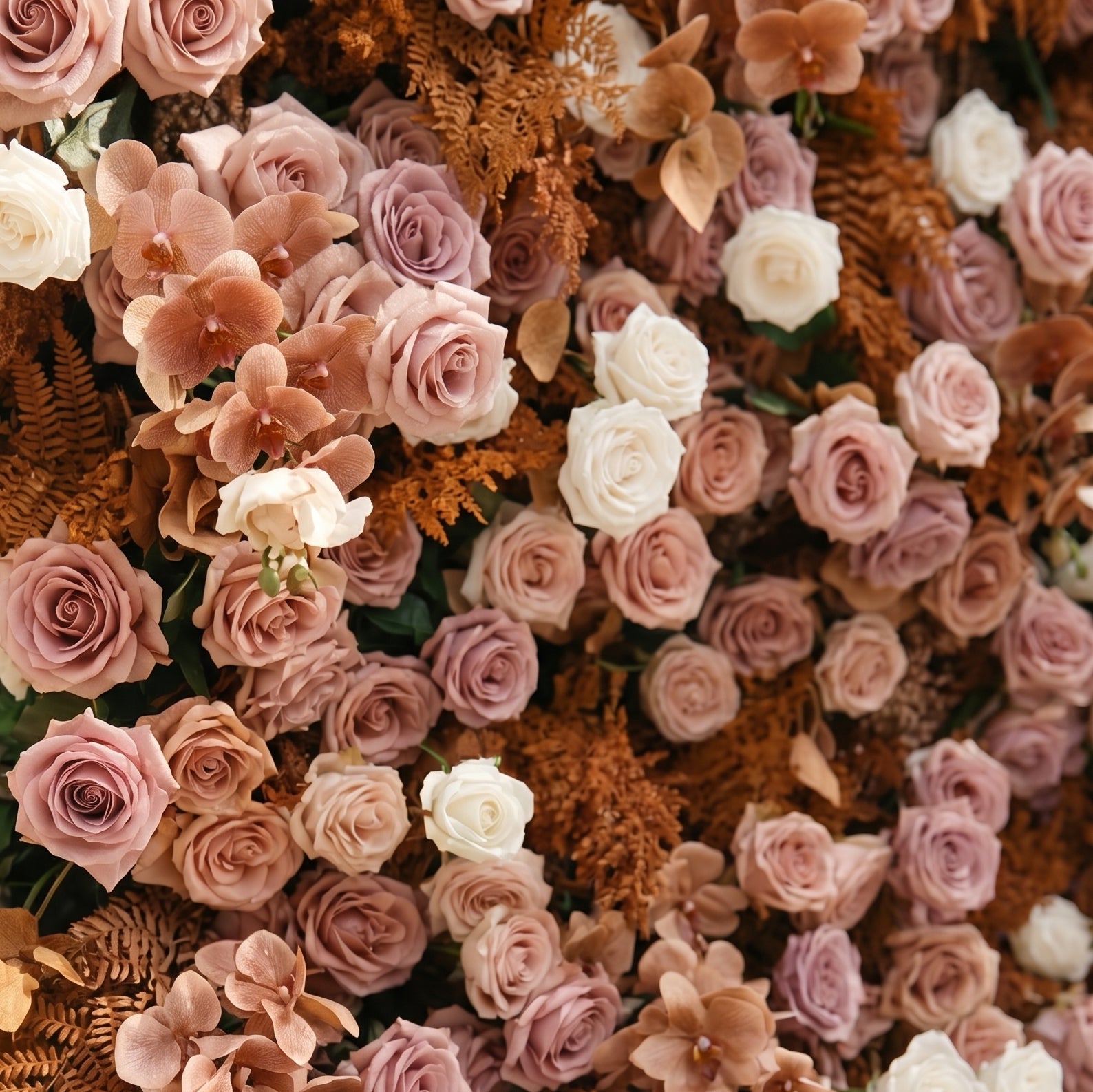 Orelloria:Luxury 5D Terracotta & Dusty Rose Silk Floral Wall Roll-Up Backdrop for Rustic Fall Weddings Free Shipping