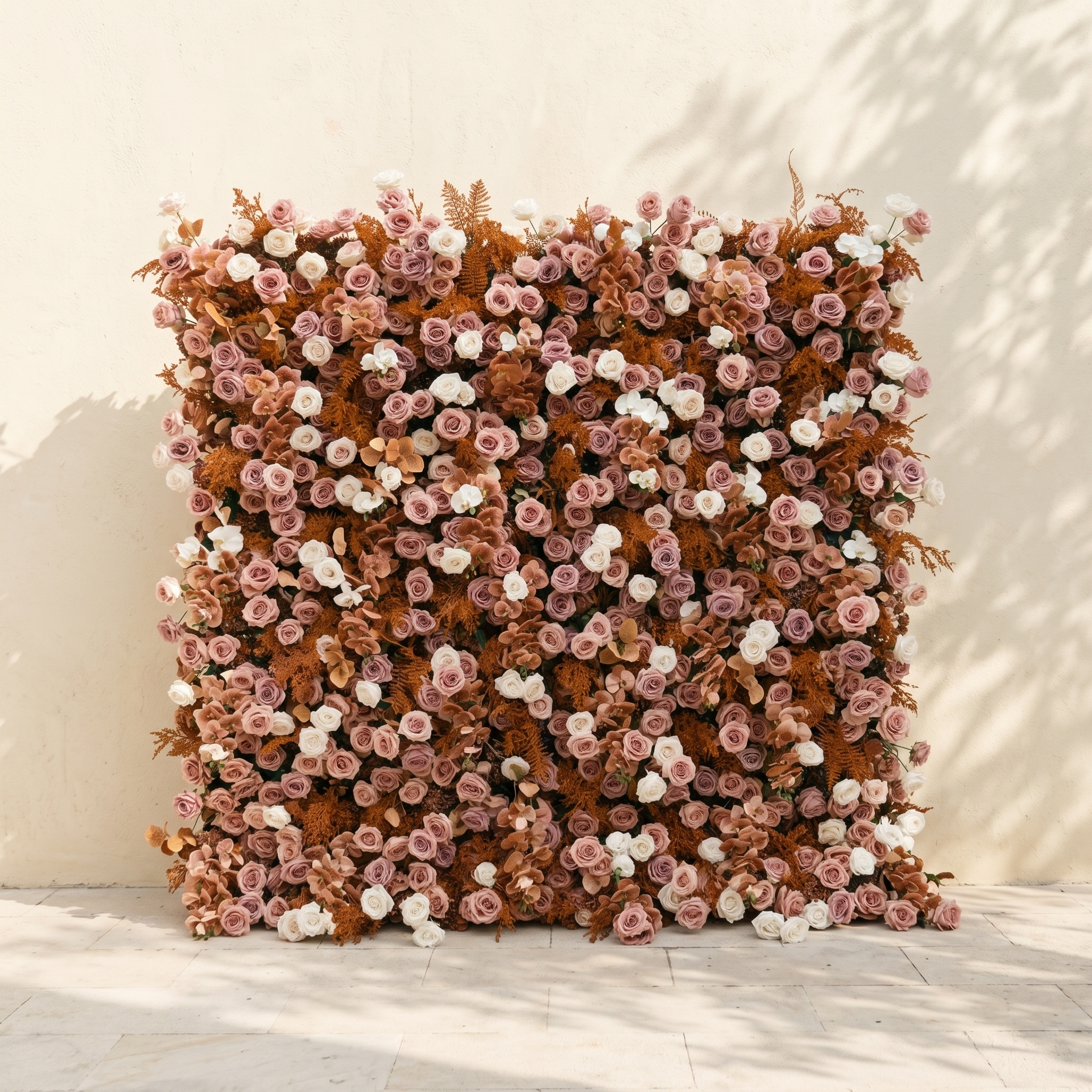 Orelloria:Luxury 5D Terracotta & Dusty Rose Silk Floral Wall Roll-Up Backdrop for Rustic Fall Weddings Free Shipping