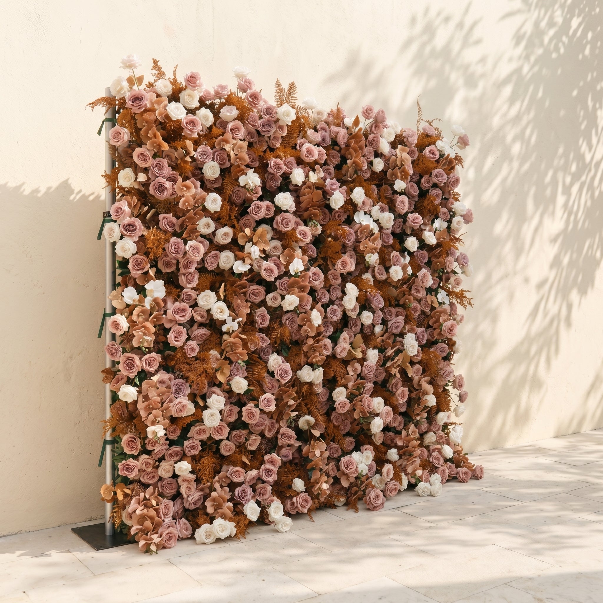 Orelloria:Luxury 5D Terracotta & Dusty Rose Silk Floral Wall Roll-Up Backdrop for Rustic Fall Weddings Free Shipping