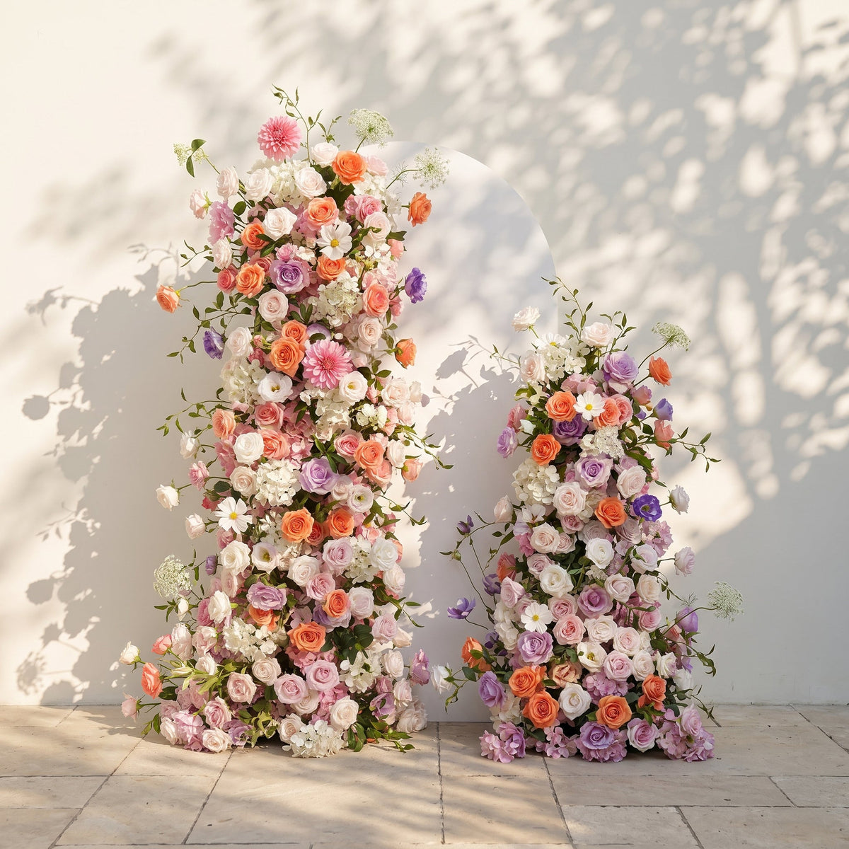 Mixed Color Rose Dahlia Wedding Background Arch KT Backdrop Decorative Flower Row Excludes Frame