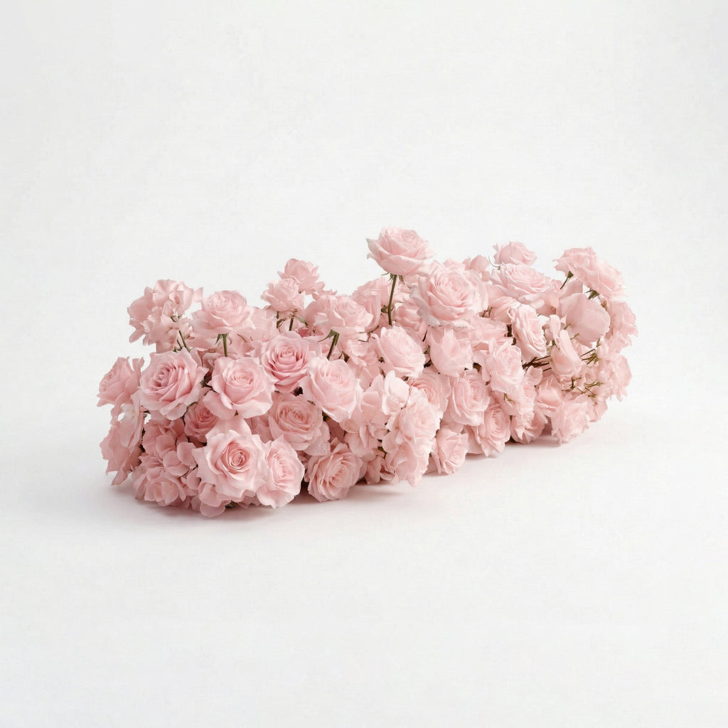 Orelune: 3D Ethereal Blush Pink Heart-Shaped Artificial Floral Backdrop for Romantic Wedding & Proposal Free Shipping