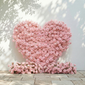 Orelune: 3D Ethereal Blush Pink Heart-Shaped Artificial Floral Backdrop for Romantic Wedding & Proposal Free Shipping