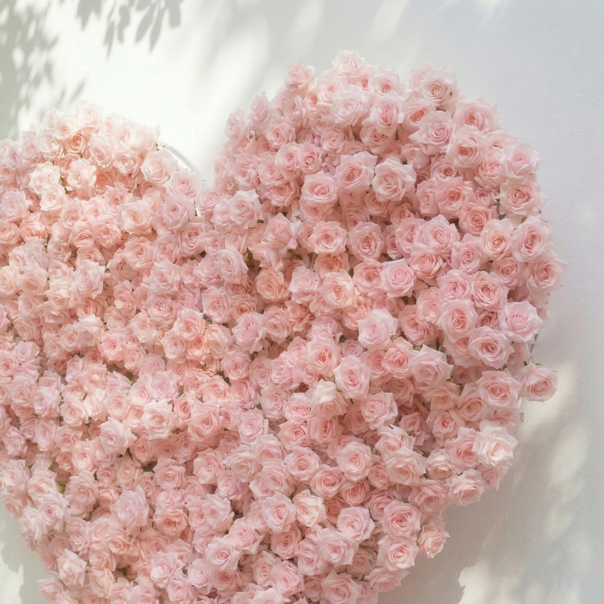 Orelune: 3D Ethereal Blush Pink Heart-Shaped Artificial Floral Backdrop for Romantic Wedding & Proposal Free Shipping