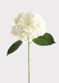 Fake Flowers Real Touch Hydrangea Stem in Talc White - 18