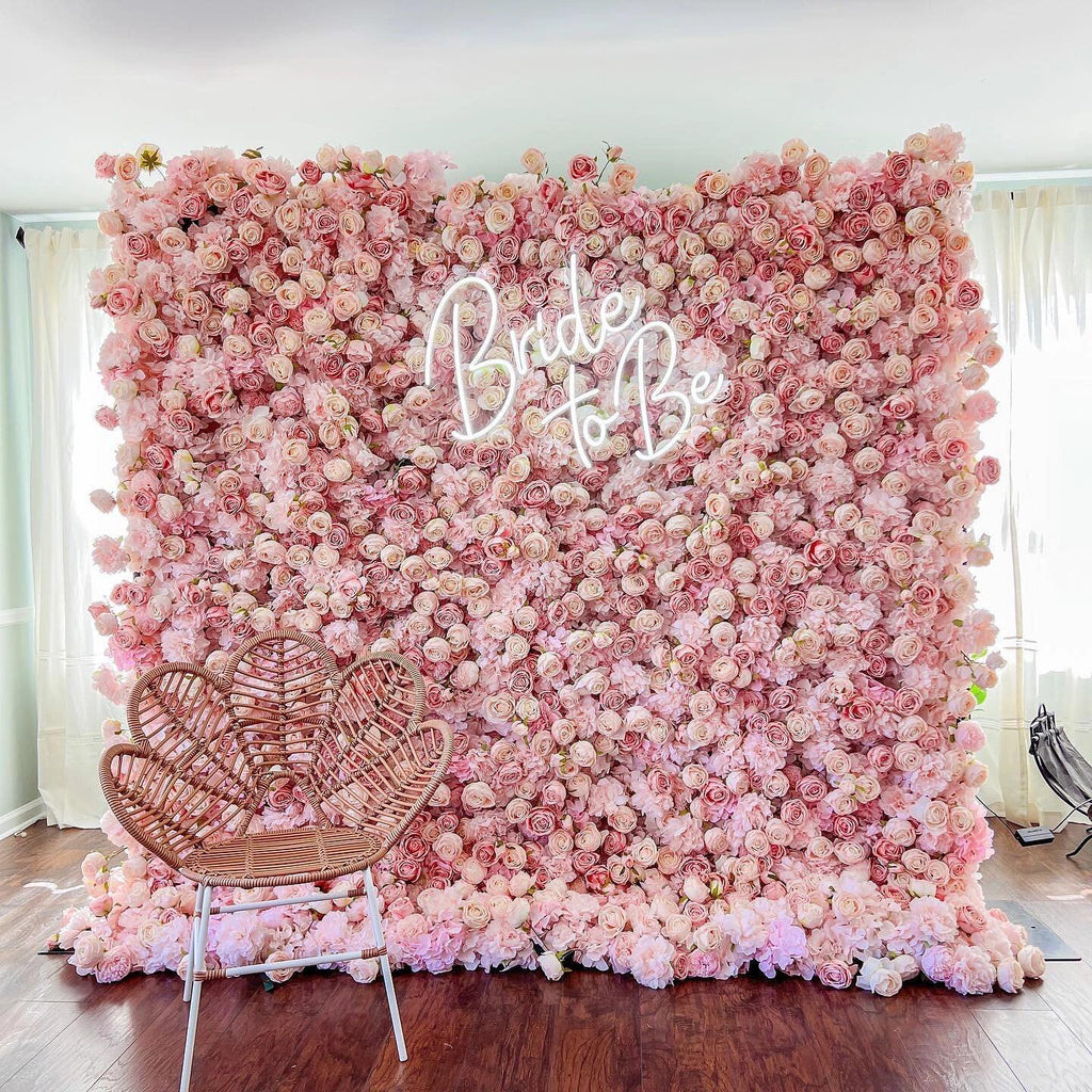 Roll Up Artificial Lush Pink Floral Wall | VF-501