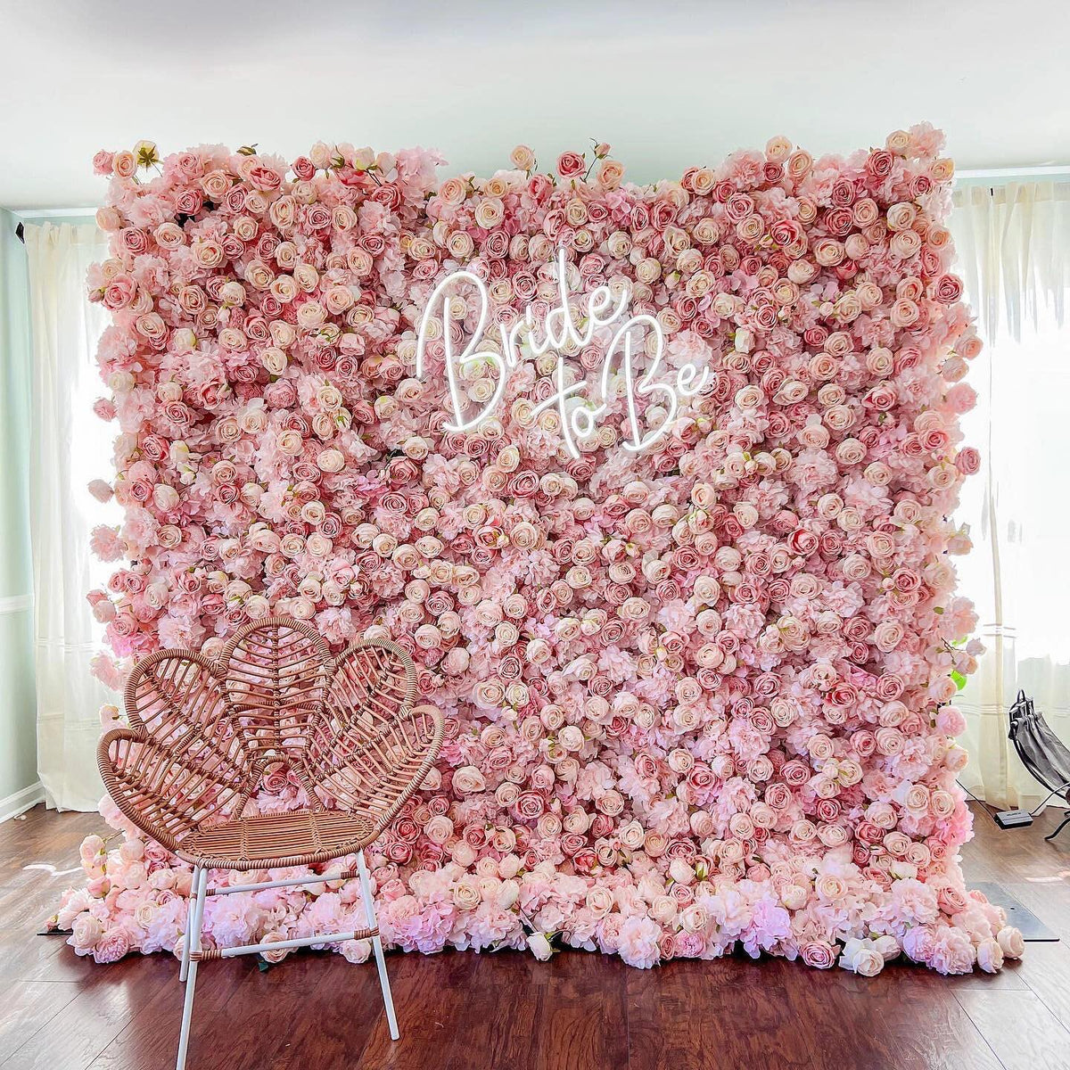 Roll Up Artificial Lush Pink Floral Wall | VF-501