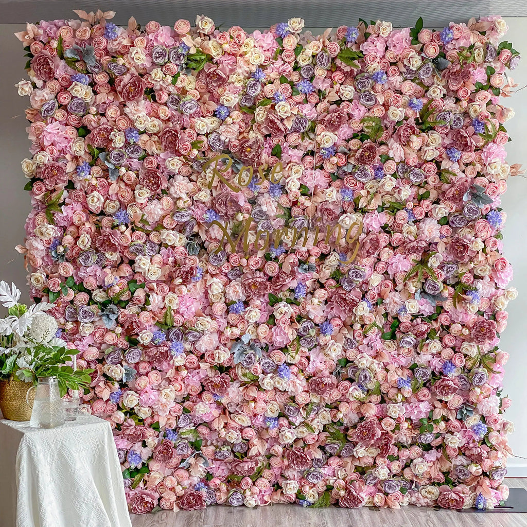 Parton：5D Garden Series New Fabric Artificial rolling up curtain flower wall Free Shipping
