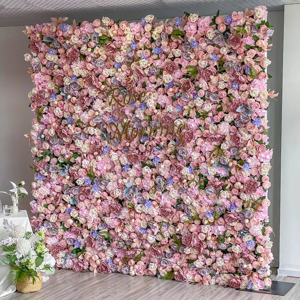 Parton：5D Garden Series New Fabric Artificial rolling up curtain flower wall Free Shipping
