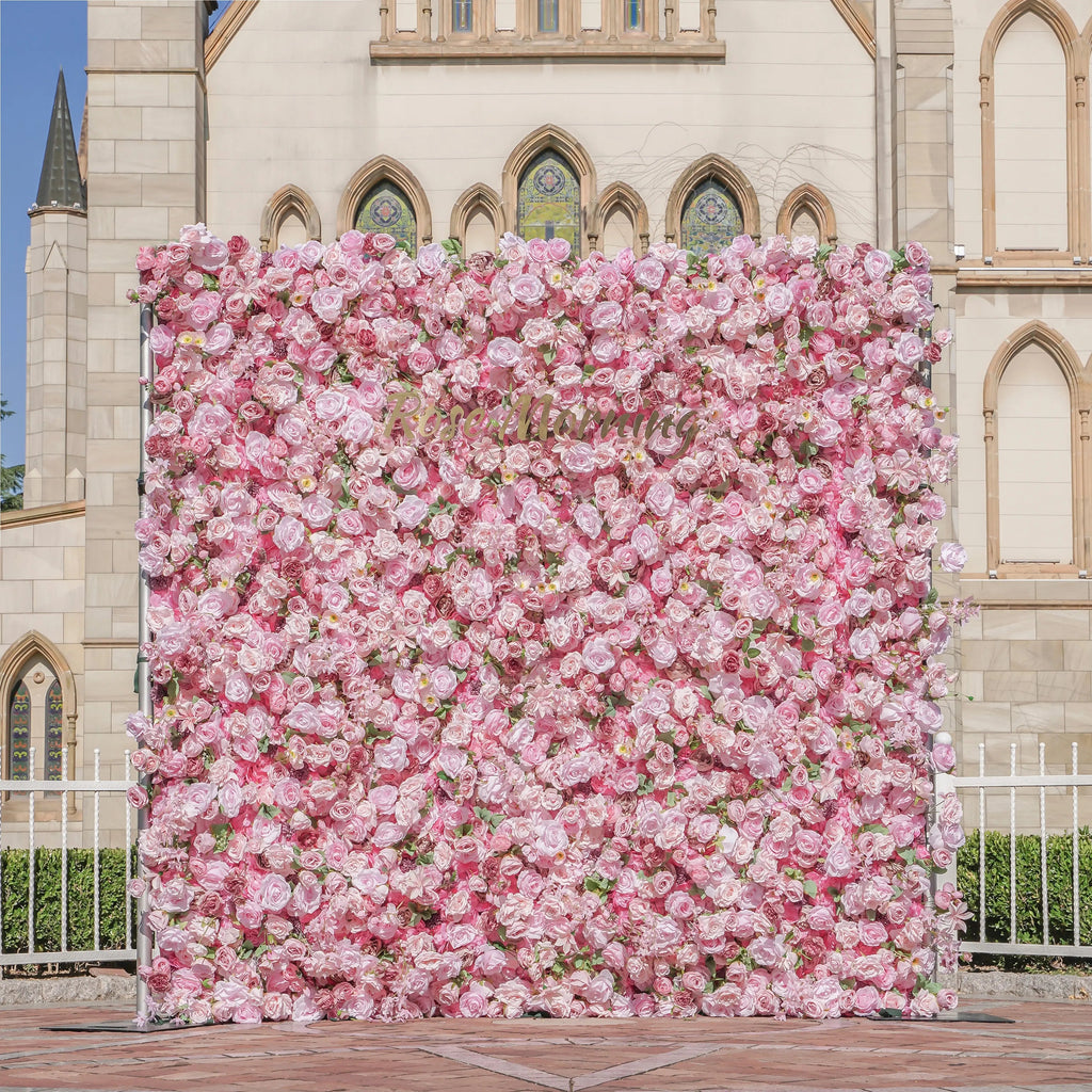 Pelin：5D Fabric Artificial Flower Wall Rolling Up Curtain Flower Wall Free Shipping
