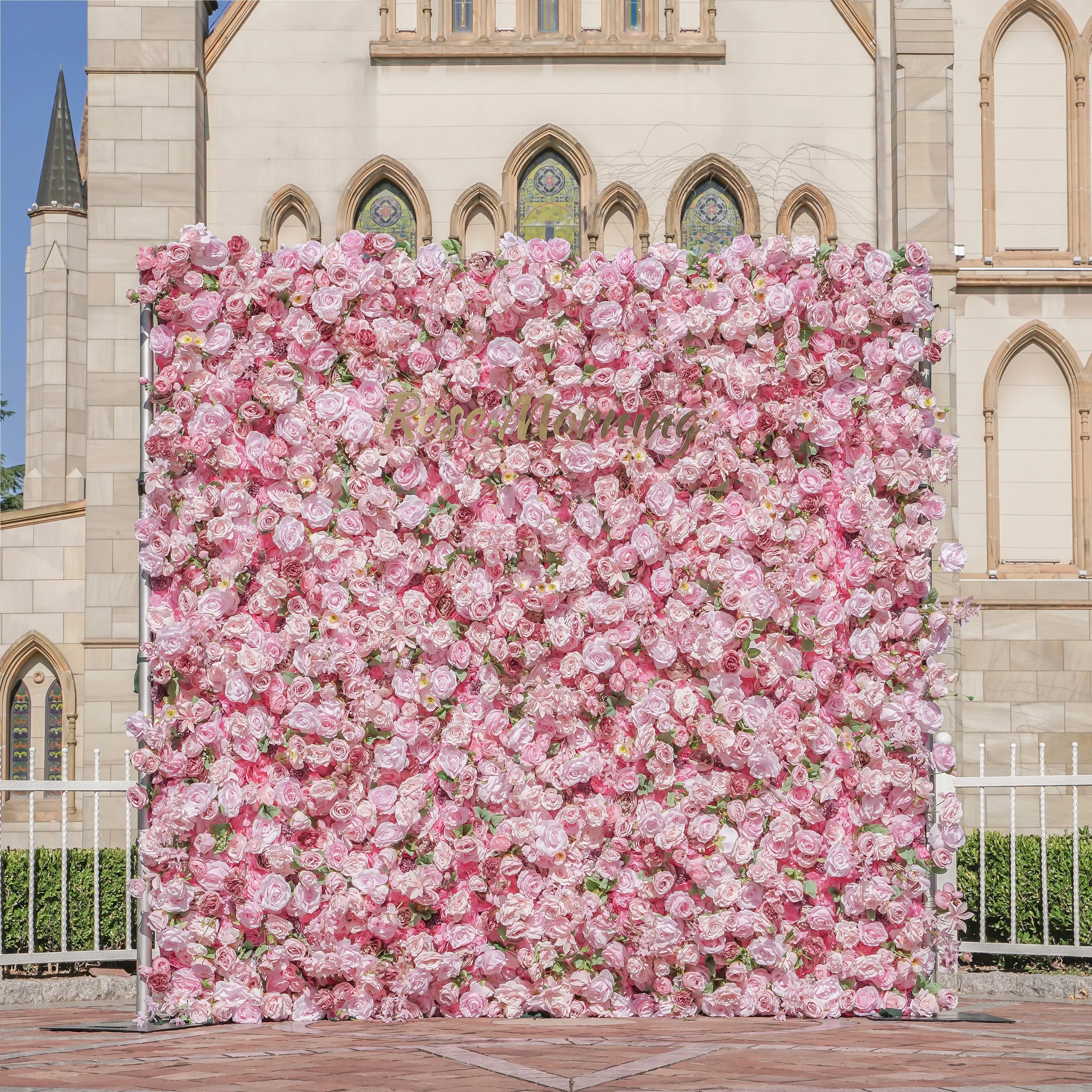 Pelin：5D Fabric Artificial Flower Wall Rolling Up Curtain Flower Wall Free Shipping