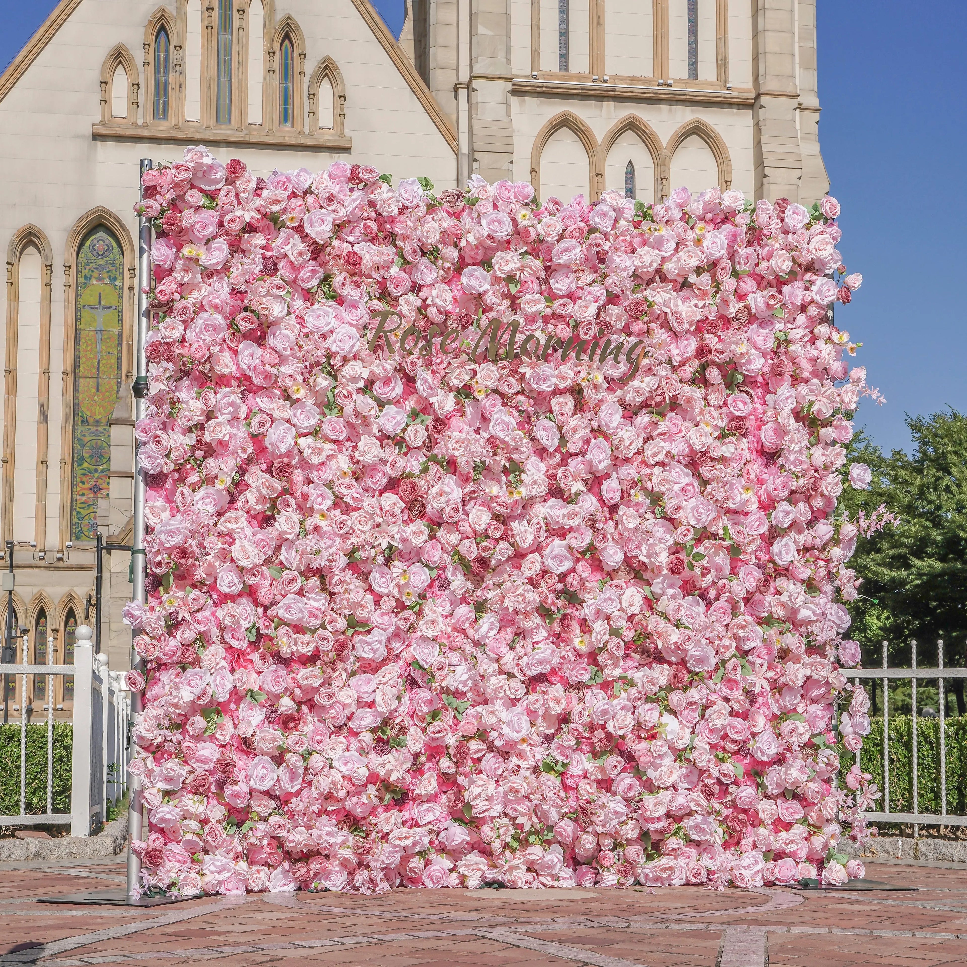 Pelin：5D Fabric Artificial Flower Wall Rolling Up Curtain Flower Wall Free Shipping