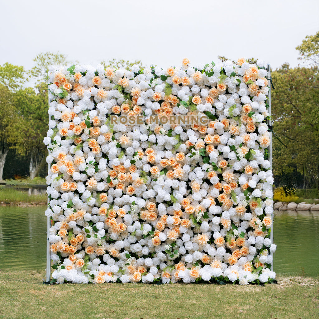 Penelope：3D Fabric Artificial rolling up curtain flower wall Free Shipping