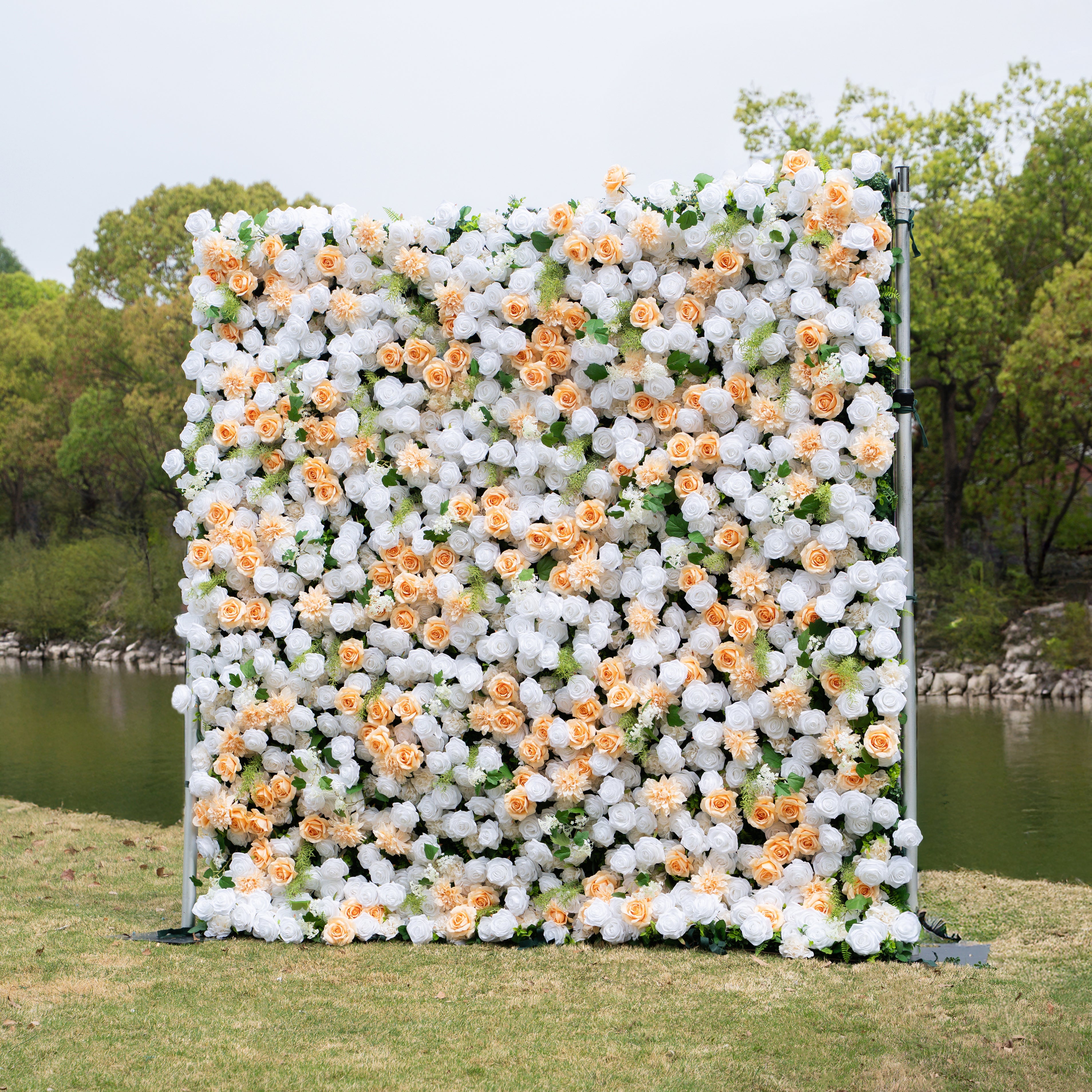 Penelope：3D Fabric Artificial rolling up curtain flower wall Free Shipping