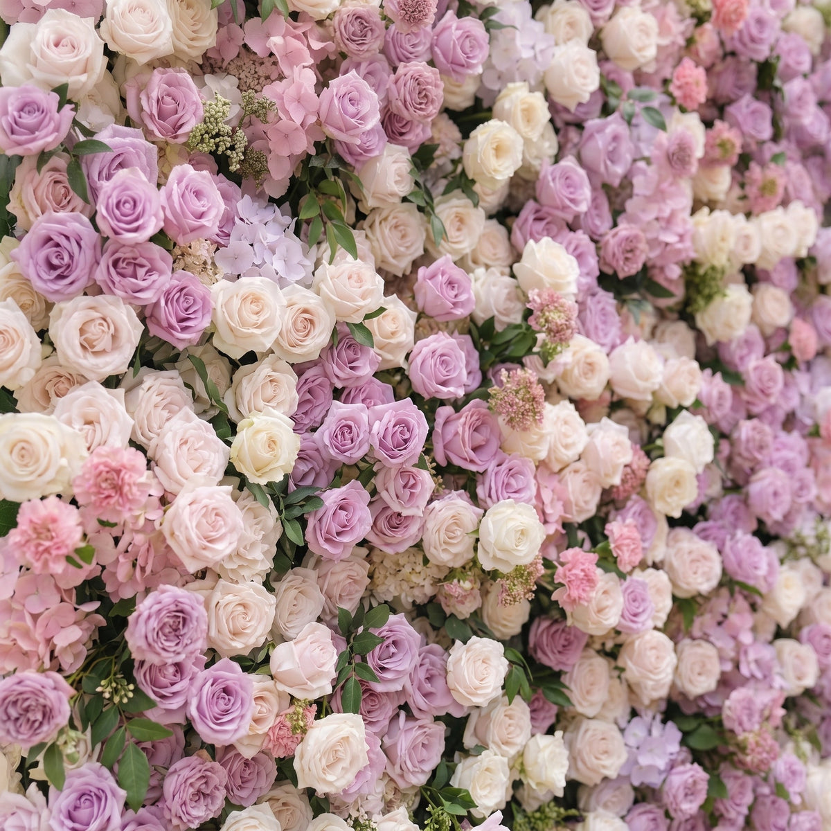 Peria:5D Gradient Lavender Purple & Blush Pink Silk Rose Flower Wall Roll-Up Fabric Backdrop for Romantic Weddings & Proposals Free Shipping