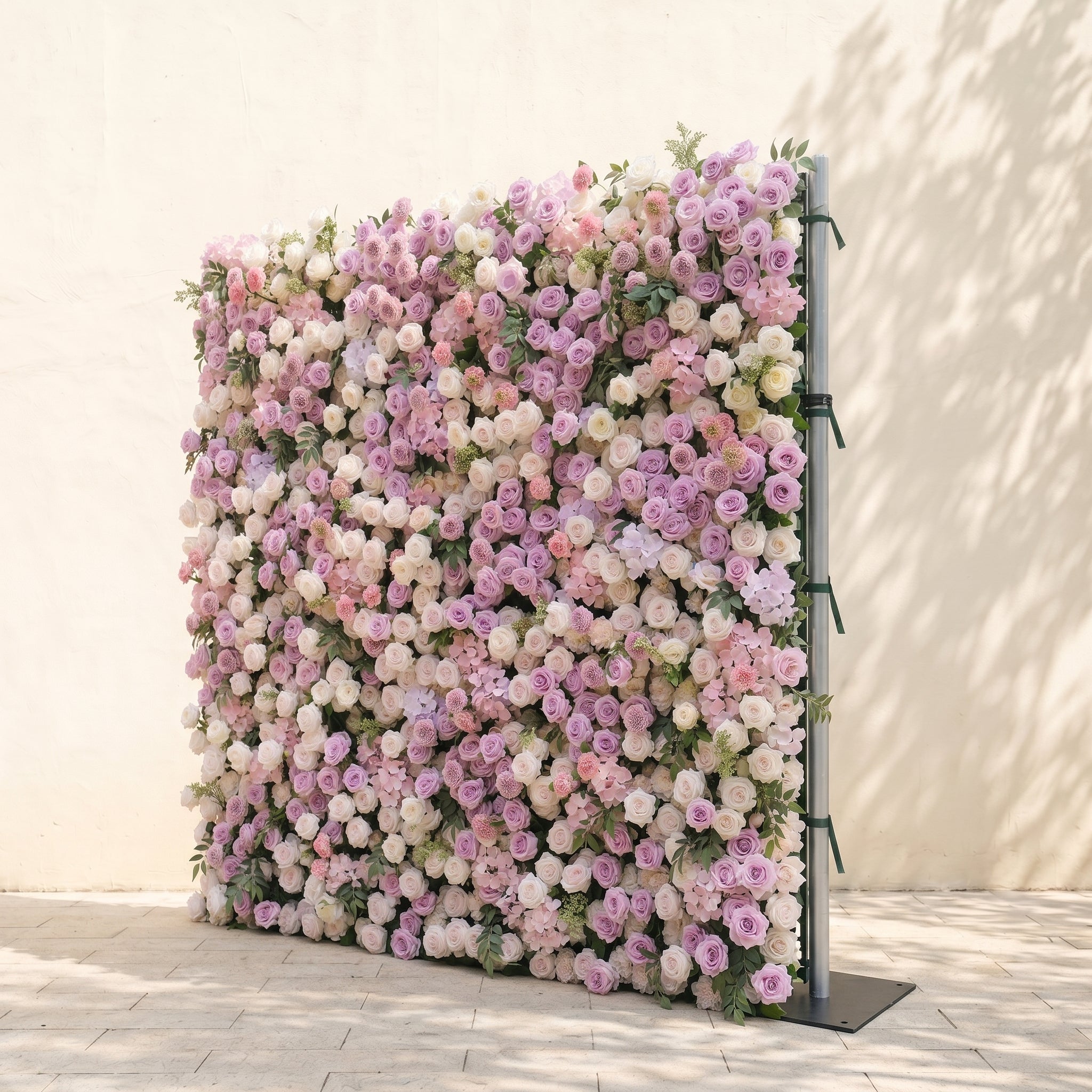 Peria:5D Gradient Lavender Purple & Blush Pink Silk Rose Flower Wall Roll-Up Fabric Backdrop for Romantic Weddings & Proposals Free Shipping
