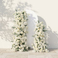 White Rose Eucalyptus Wedding Background Arch KT Backdrop Decorative Flower Row Excludes Frame