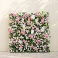 Pervia:5D Blush Pink & Ivory White Silk Rose Flower Wall Roll-Up Fabric Backdrop for Romantic Weddings & Proposals Free Shipping