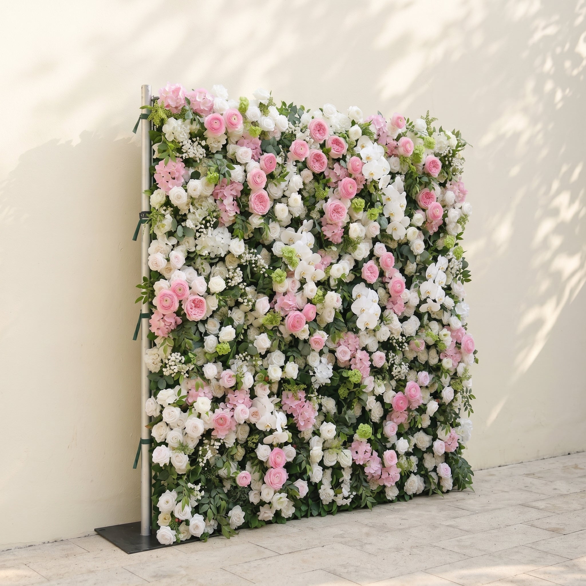 Pervia:5D Blush Pink & Ivory White Silk Rose Flower Wall Roll-Up Fabric Backdrop for Romantic Weddings & Proposals Free Shipping