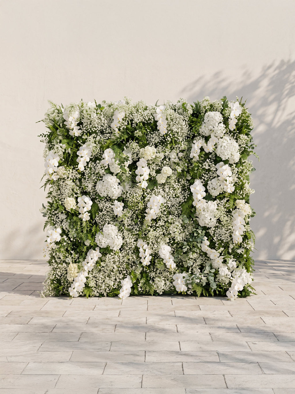 Ralena: 5D Fabric Artificial rolling up curtain flower wall — front view
