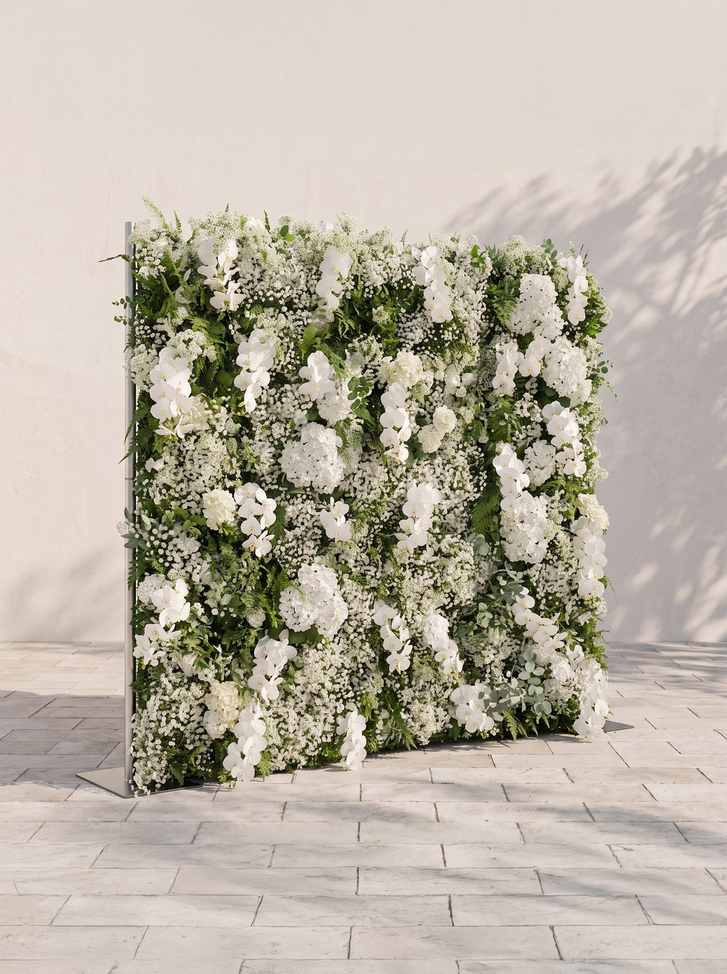 Ralena: 5D Fabric Artificial rolling up curtain flower wall — left view