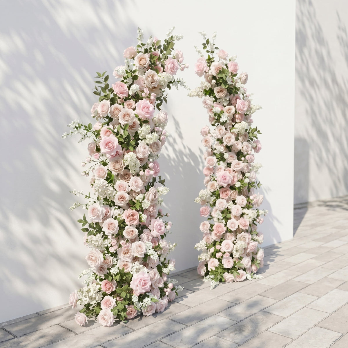 Ravvia: Classic Luxury Dusty Pink Roses Flower Arch for Wedding&Event Decor Including Frame ravvia left