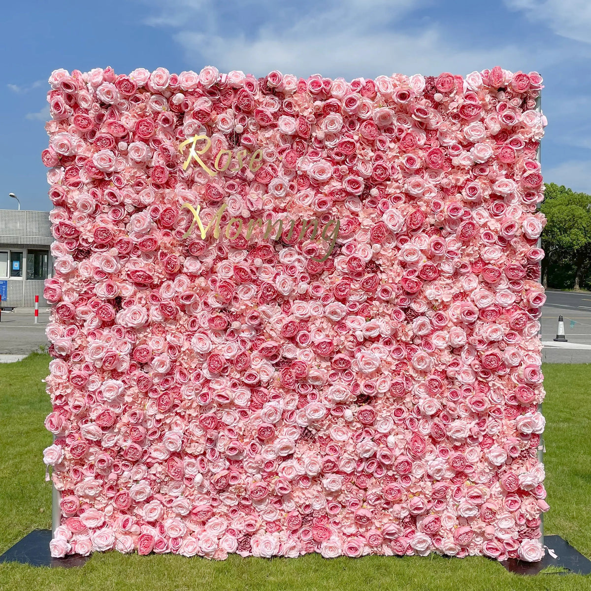 Rina：4D Fabric Artificial rolling up curtain flower wall Free Shipping