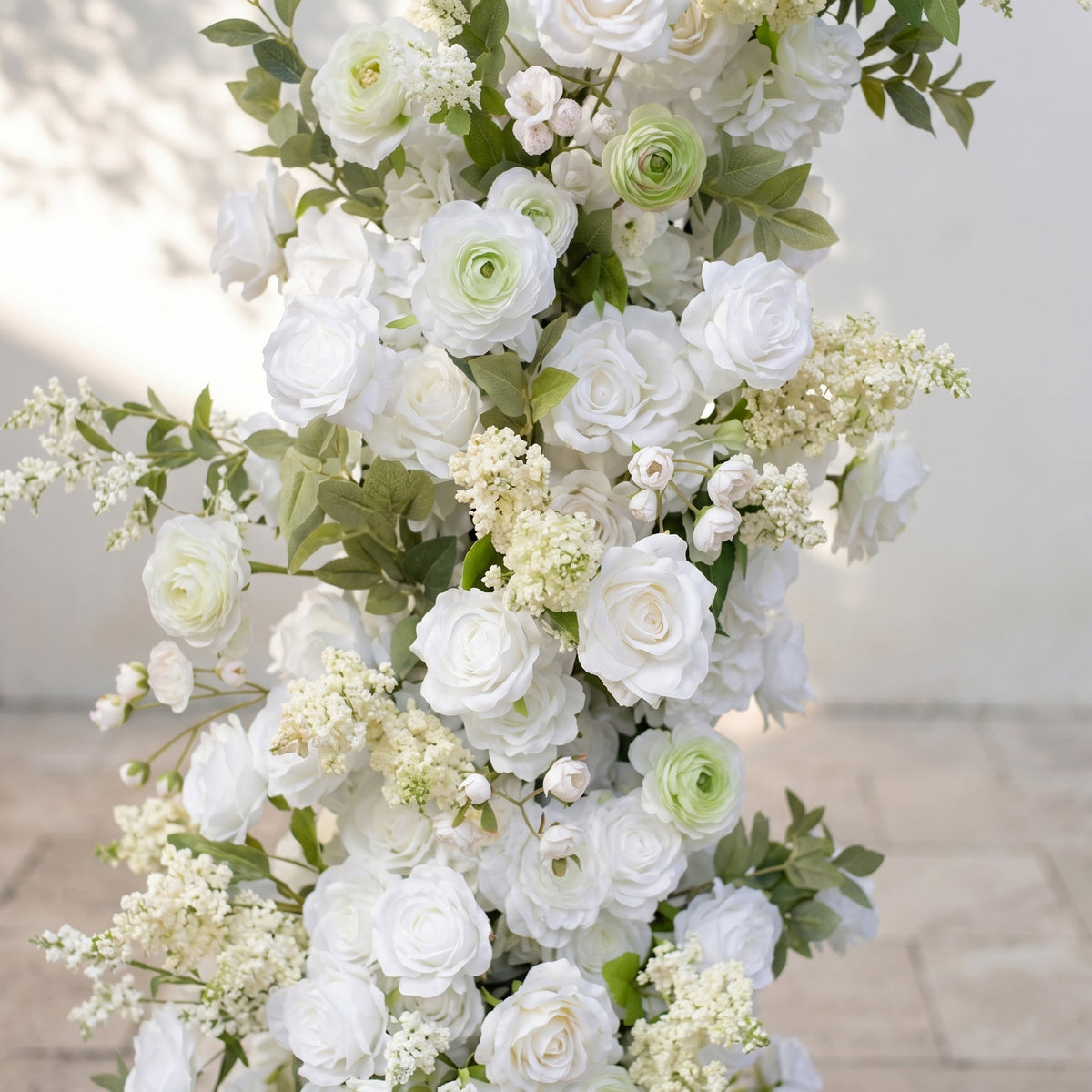 Romysira: Classic White Color Flower Arch with White Roses and Greenery for Weddings&Event Decor Including Frame romysira detail 1