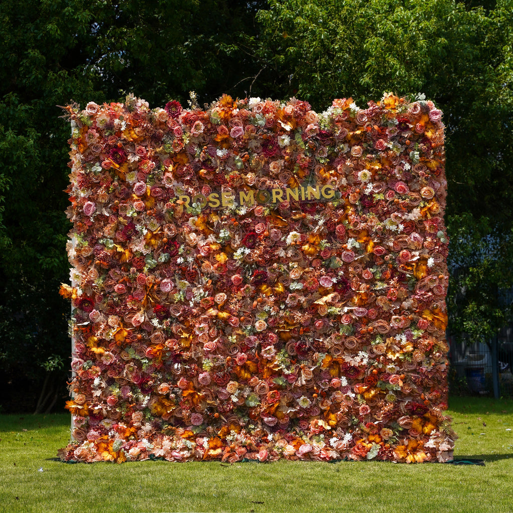 Ronny：5D Fabric Artificial rolling up curtain flower wall Free Shipping