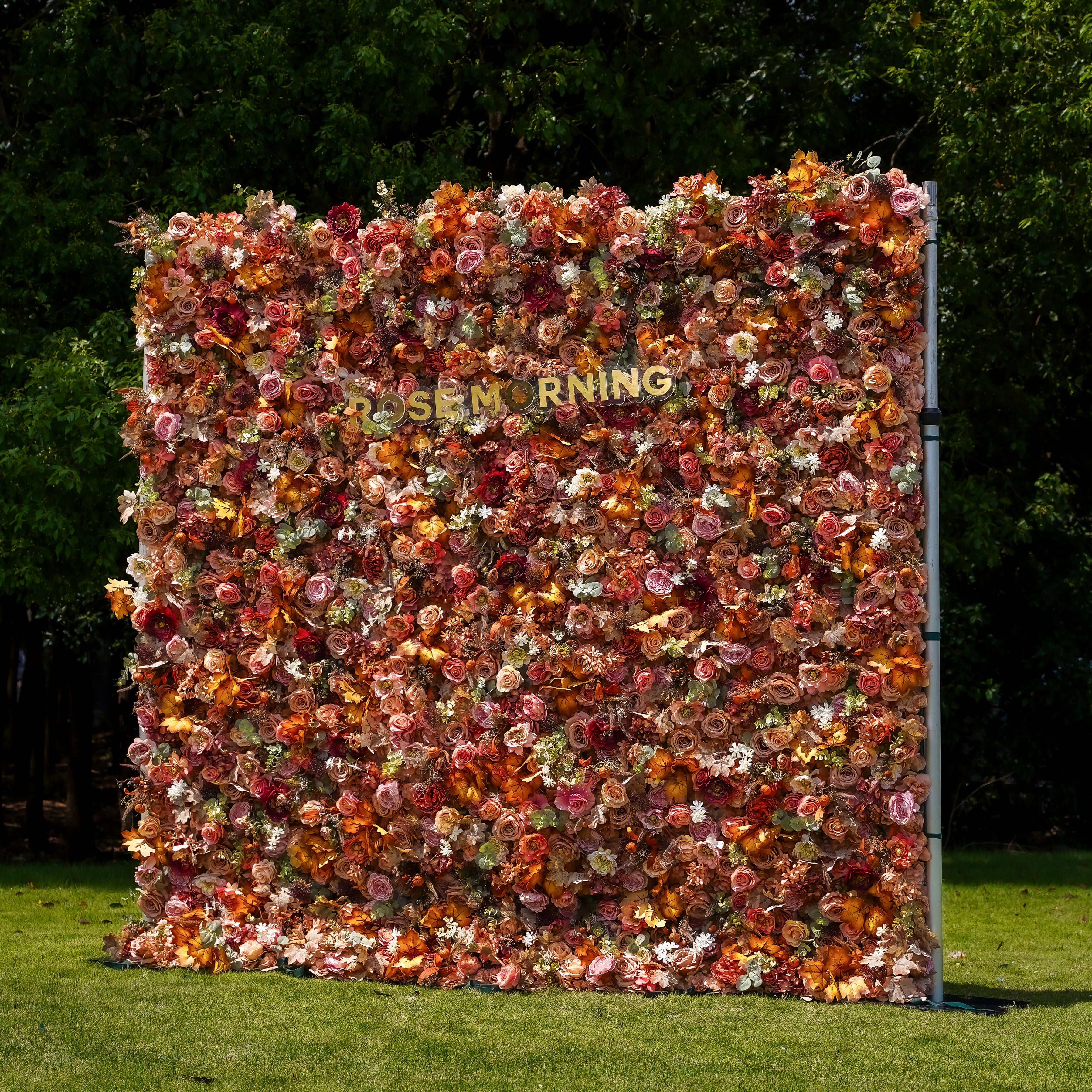 Ronny：5D Fabric Artificial rolling up curtain flower wall Free Shipping
