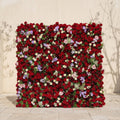 Sabbelle: Luxury 4D Ruby Red Rose Silk Floral Wall Backdrop with White Daisy & Lavender Accents for Romantic Weddings Free Shipping