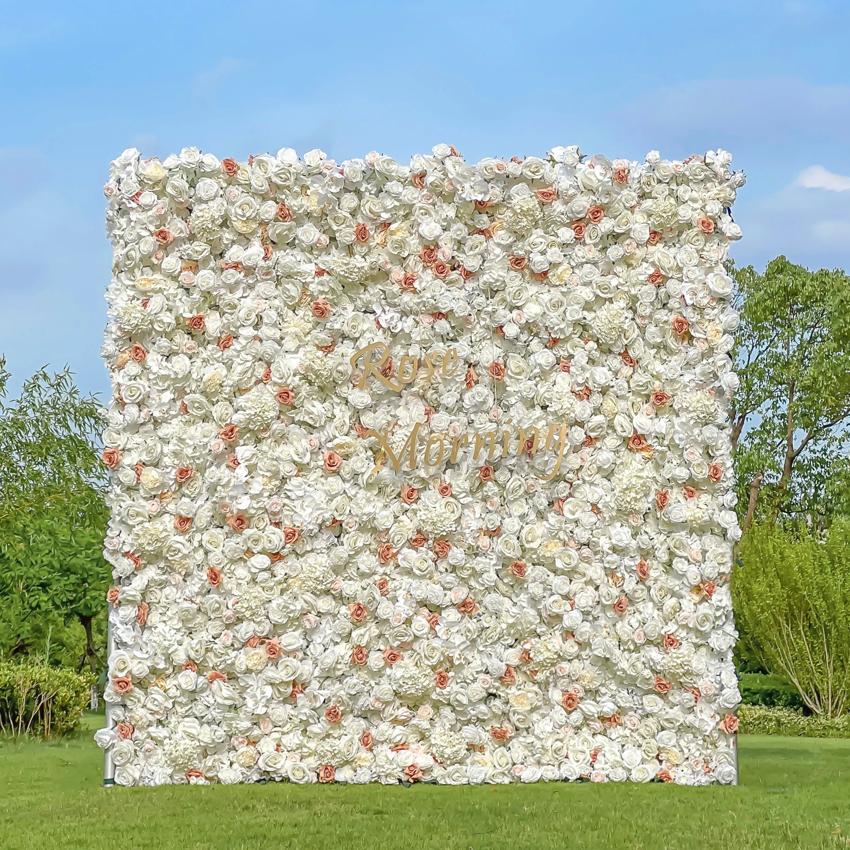 Sabrina：5D Garden Series New Fabric Artificial rolling up curtain flower wall Free Shipping