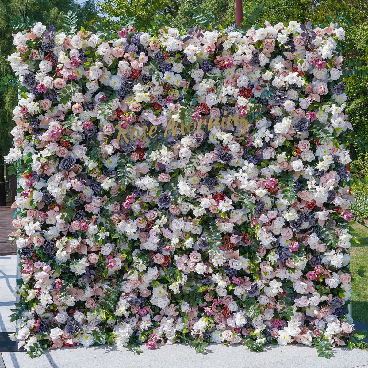 Selena：5D Fabric Artificial rolling up curtain flower wall Free Shipping