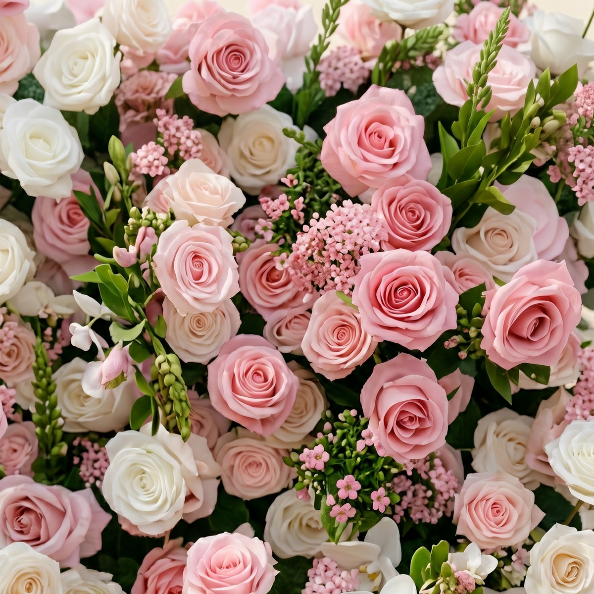 Selenessa:Premium 5D Blush & Soft Pink Floral Wall Roll-Up Backdrop for Whimsical Bridal Showers Free Shipping