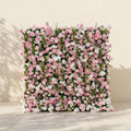 Selenessa:Premium 5D Blush & Soft Pink Floral Wall Roll-Up Backdrop for Whimsical Bridal Showers Free Shipping