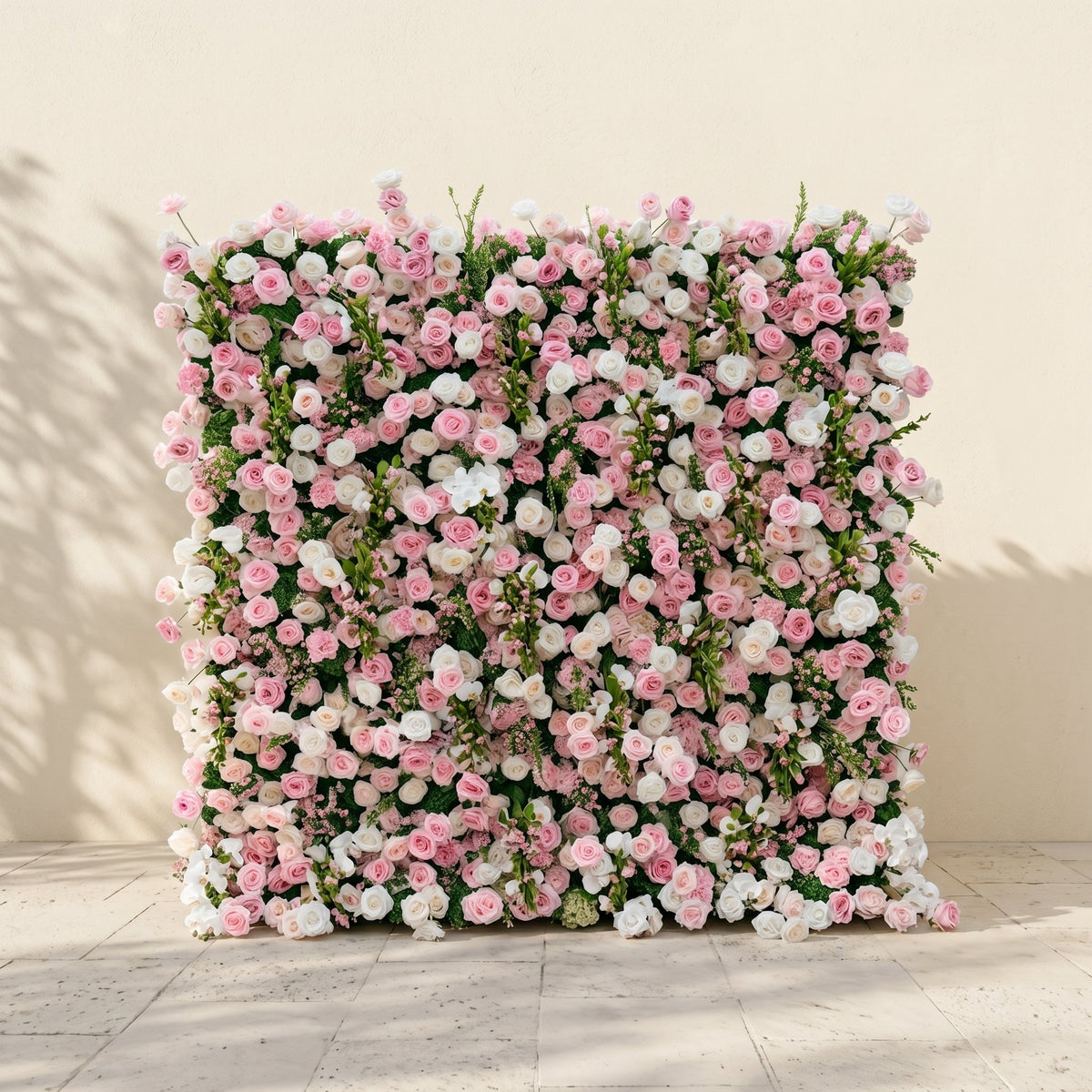 Selenessa:Premium 5D Blush & Soft Pink Floral Wall Roll-Up Backdrop for Whimsical Bridal Showers Free Shipping