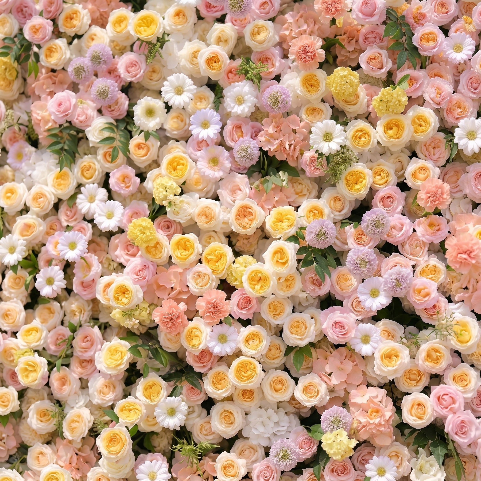 Sirensola:5D Peach Orange, Blush Pink & Ivory White Silk Rose Flower Wall Roll-Up Fabric Backdrop for Romantic Weddings & Proposals Free Shipping