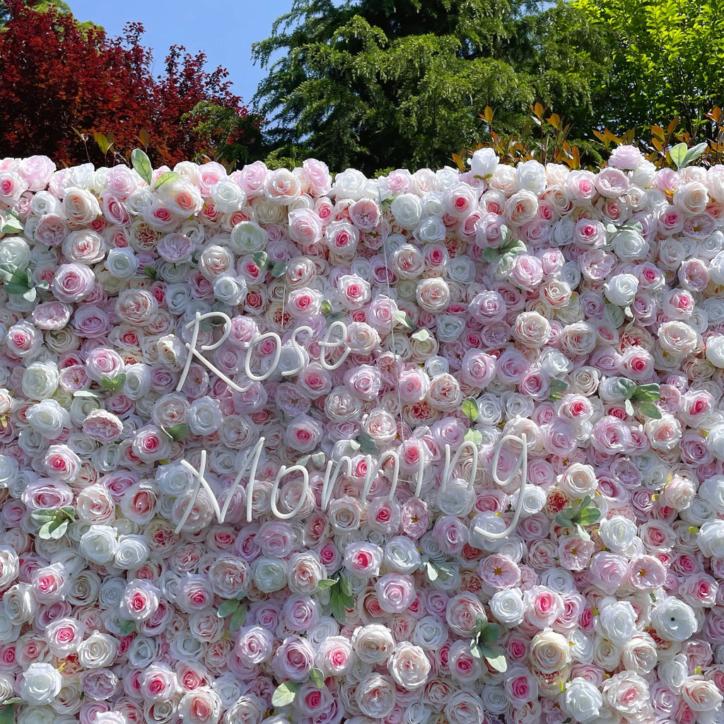 Sophia：4D Fabric Artificial rolling up curtain flower wall Free Shipping