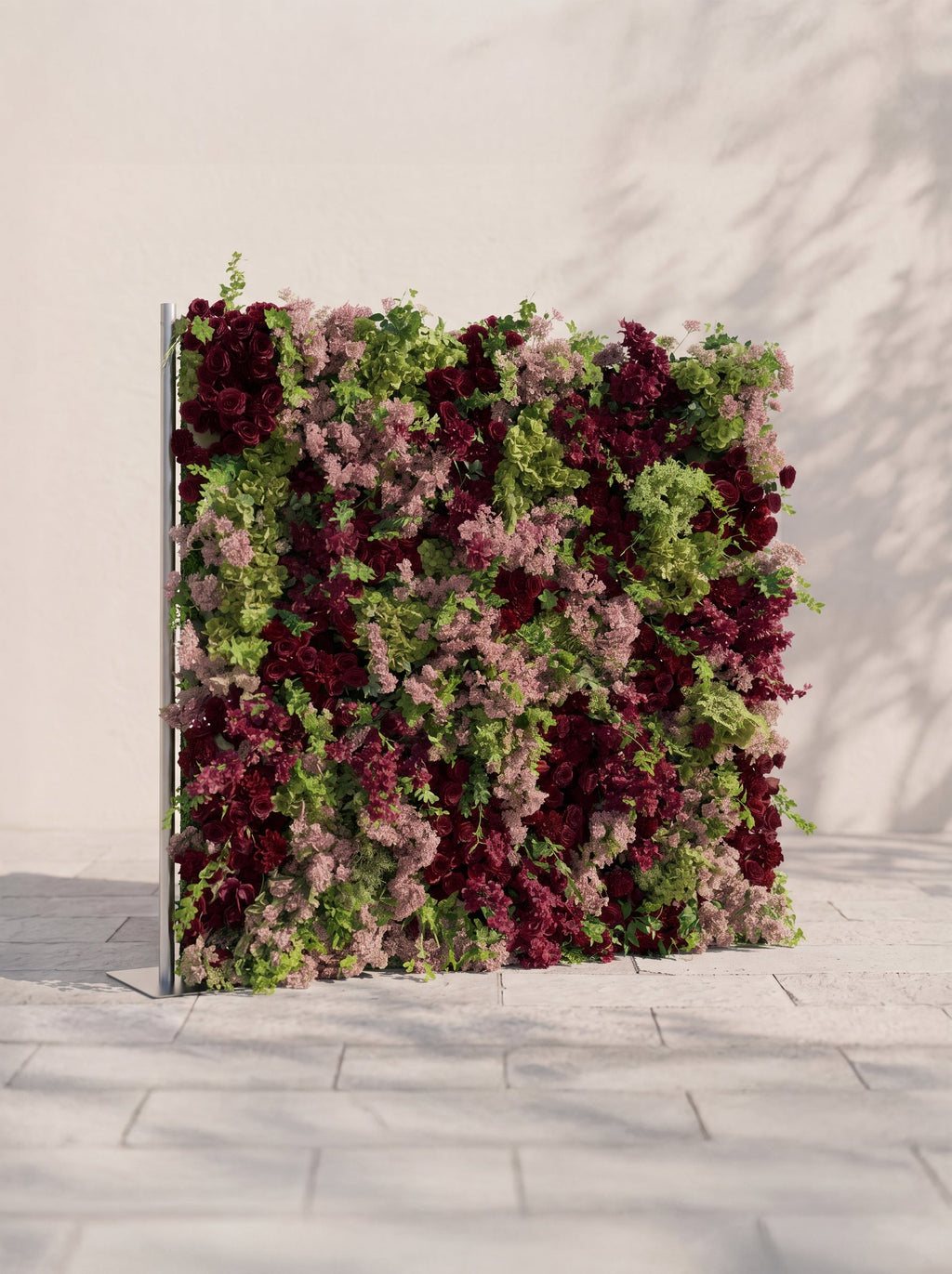 Sorelavia 5D Fabric Artificial rolling up curtain flower wall — left view