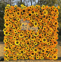Sunflower：5D Fabric Artificial rolling up curtain flower wall Free Shipping