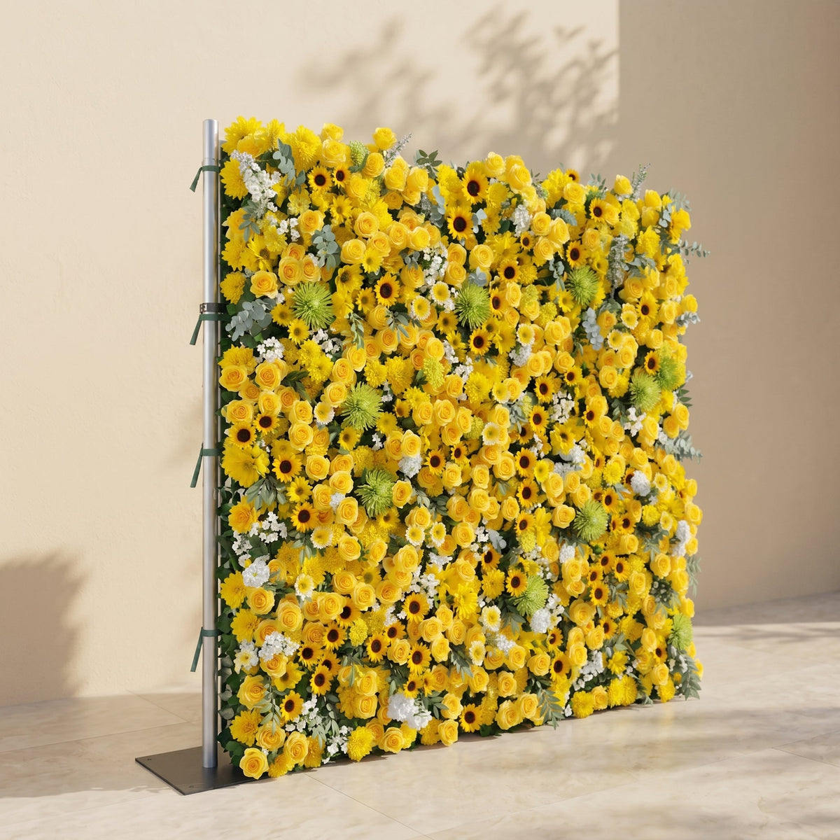 Talsira:5D Yellow Silk Rose Flower Wall Roll-Up Fabric Backdrop for Romantic Weddings & Proposals Free Shipping