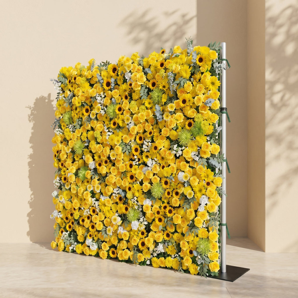 Talsira:5D Yellow Silk Rose Flower Wall Roll-Up Fabric Backdrop for Romantic Weddings & Proposals Free Shipping