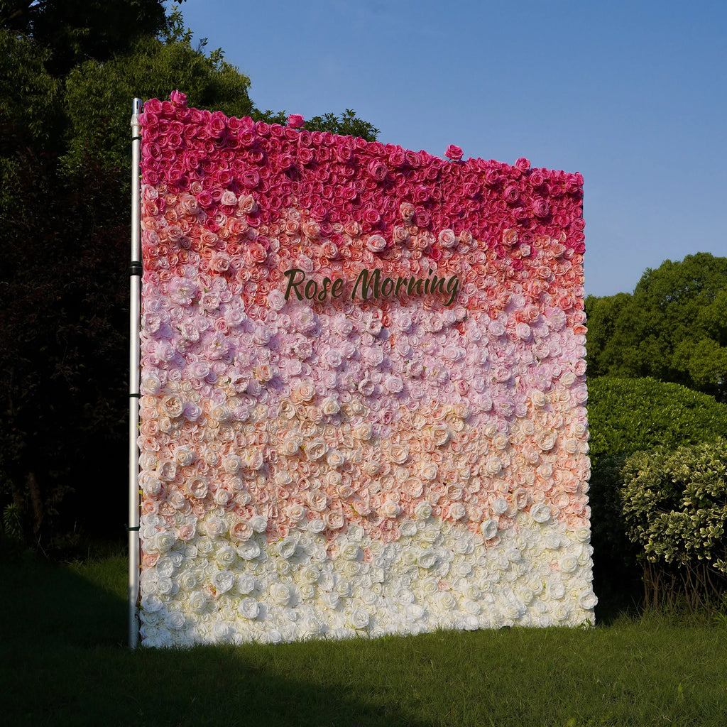 Tina：5D Fabric Artificial rolling up curtain flower wall Free Shipping