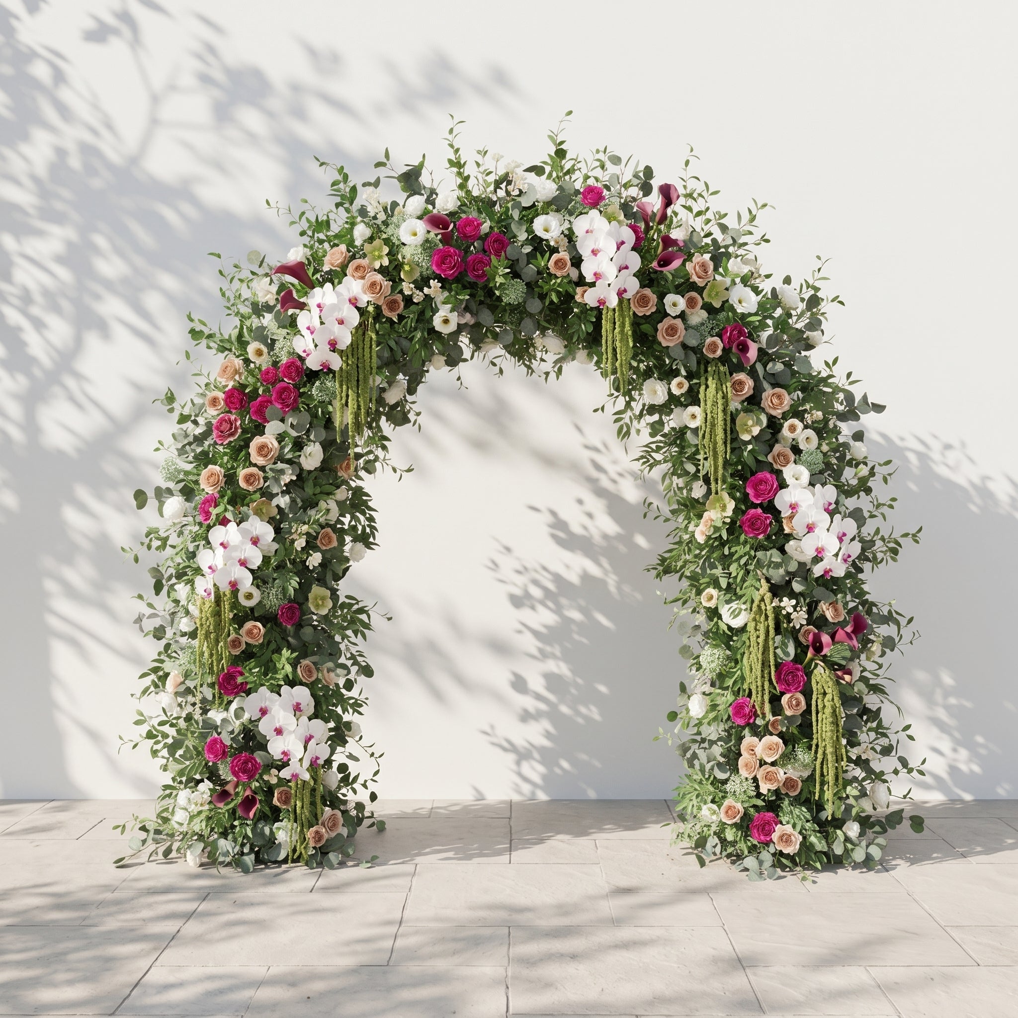 Torellar: 2026 New Luxury Green&White Flower arch for Garden Weddings&Events Decoration Incuding Frame