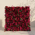 Torella:5D Luxury Burgundy Red Silk Rose Flower Wall Roll-Up Fabric Backdrop for Romantic Weddings & Proposals Free Shipping