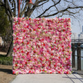 Twins：5D Fabric Artificial rolling up curtain flower wall Free Shipping