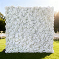 White Blossom Bliss - A Dense Array of Roses in an Artificial Fabric Flower Wall | VF-157