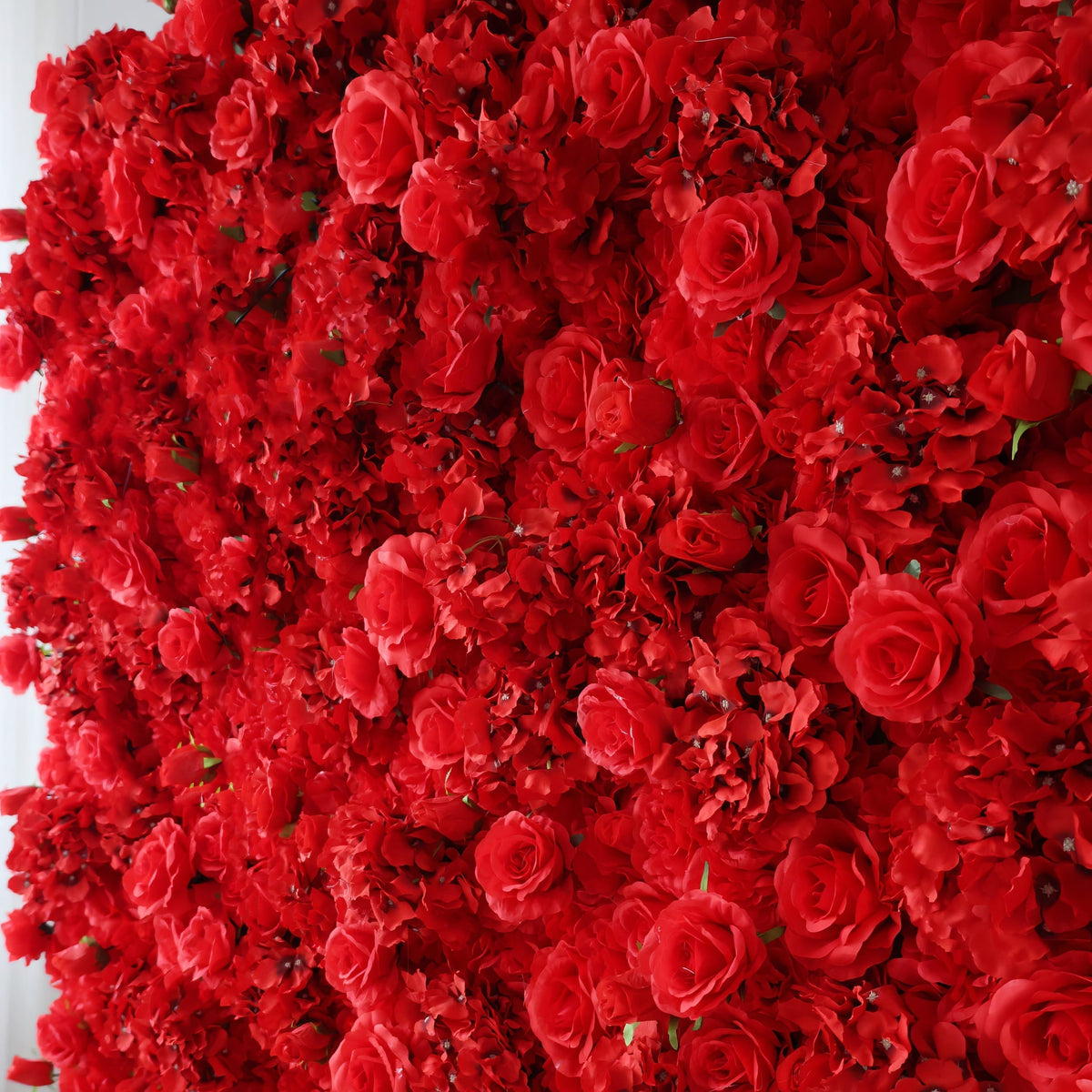 Red Blossom Bliss - A Dense Array of Roses in an Artificial Fabric Flower Wall | VF-157-3
